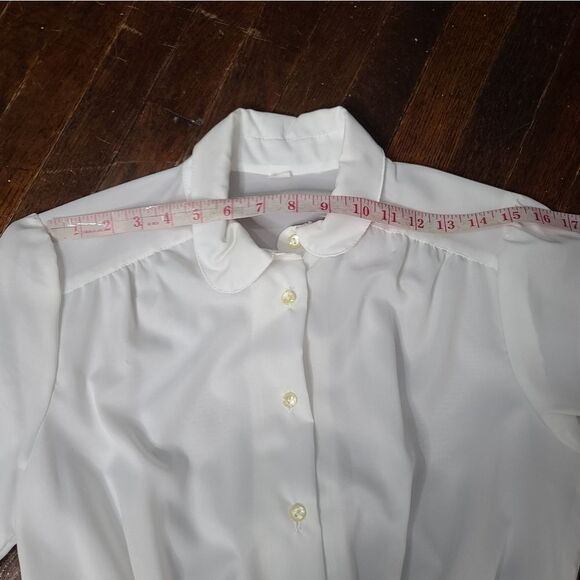 NWT Deadstock Vintage 60s White Navy Button Shirt Waist Beltrd Dress - Picture 6 of 12